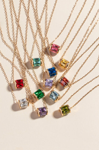 March Birthstone Precious Pendant Necklace