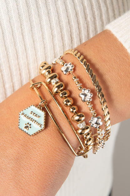 Dog 'Stay Pawsitive' Bangle