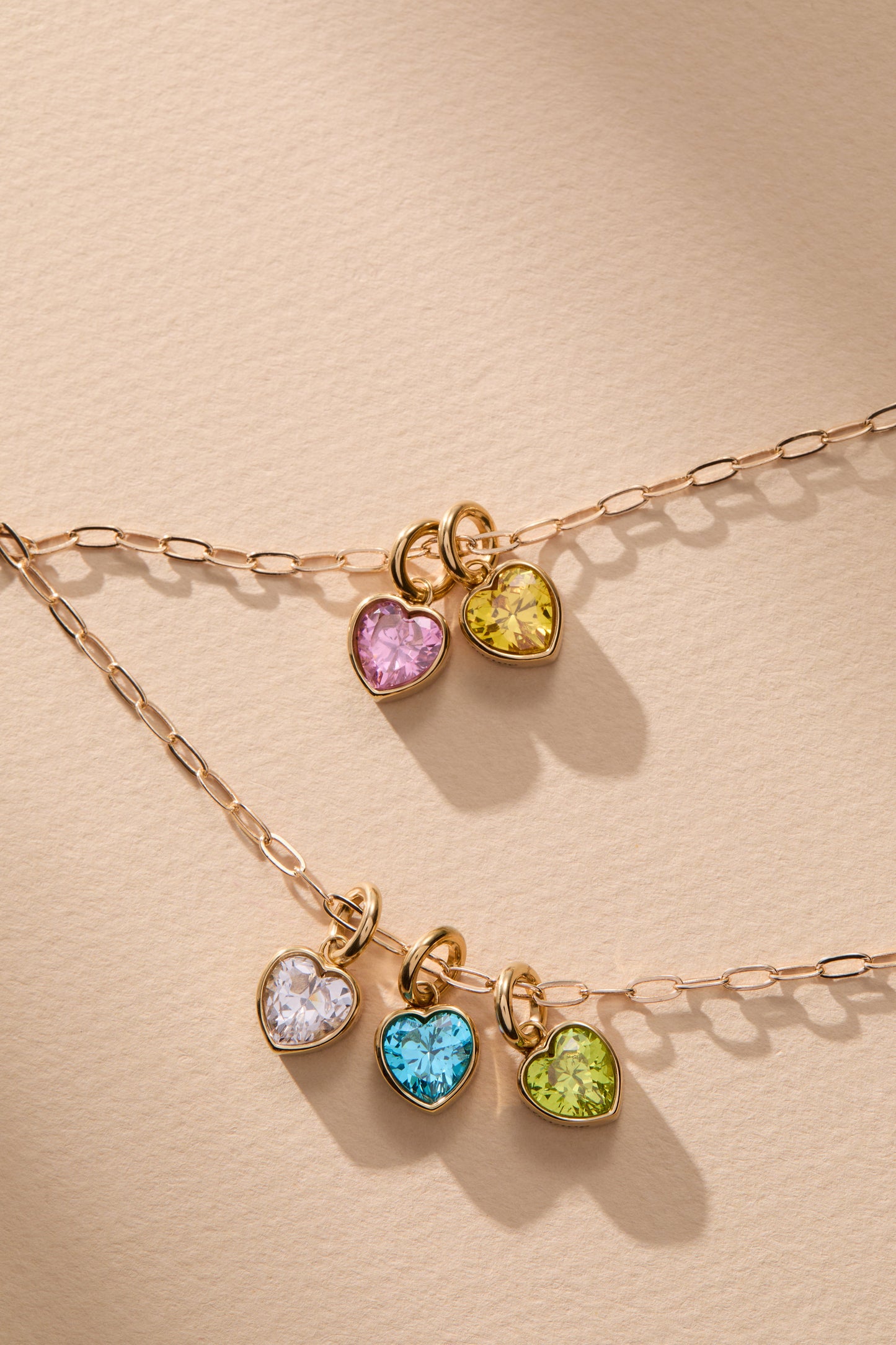 October 'Serenity' Heart Birthstone Charm