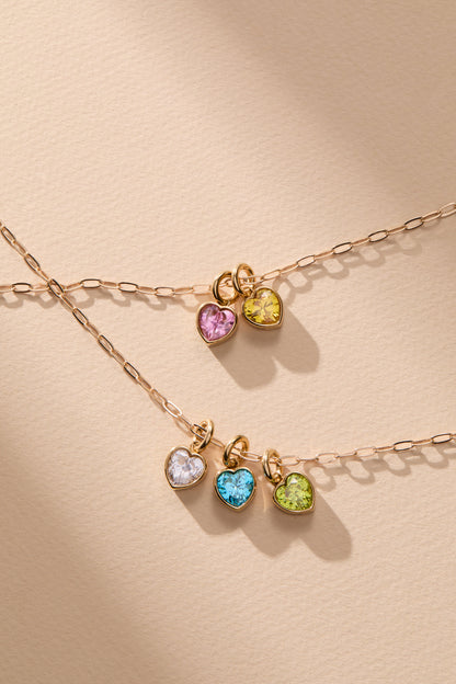 August 'Radiance' Heart Birthstone Charm