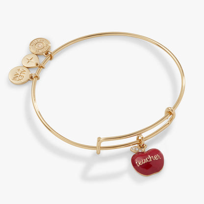 Teacher 'Grow, Inspire, Love' Apple Charm Bangle