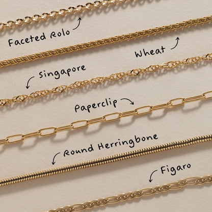 Faceted Rolo Charm & Layering Necklace
