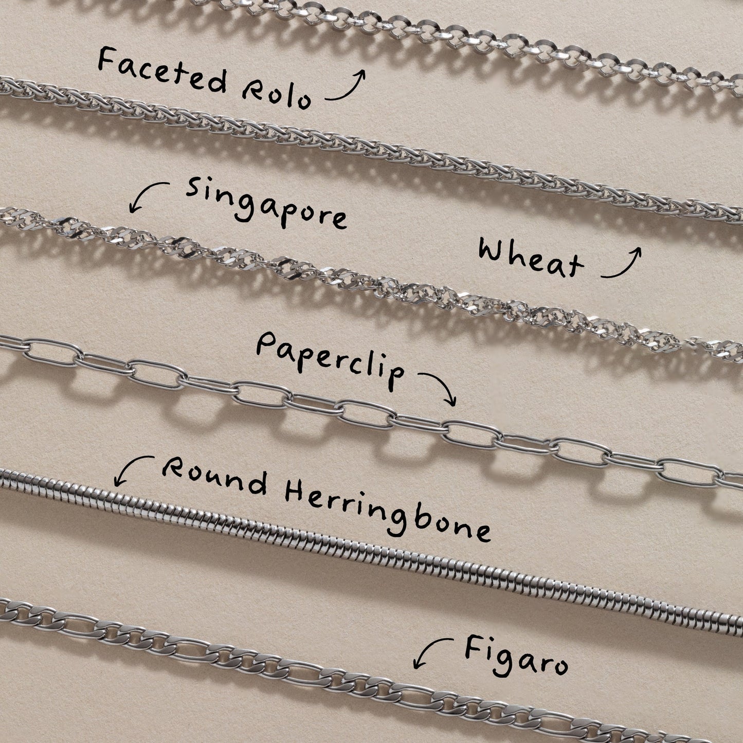 Faceted Rolo Charm & Layering Necklace