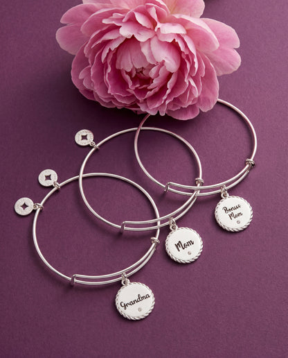 Bonus Mom 'Family Isn't Only Blessed By Name' Charm Bangle
