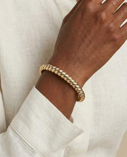 Stainless Steel Rope Textured Bangle