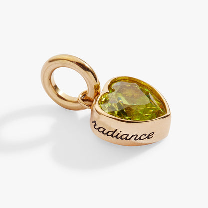 August 'Radiance' Heart Birthstone Charm