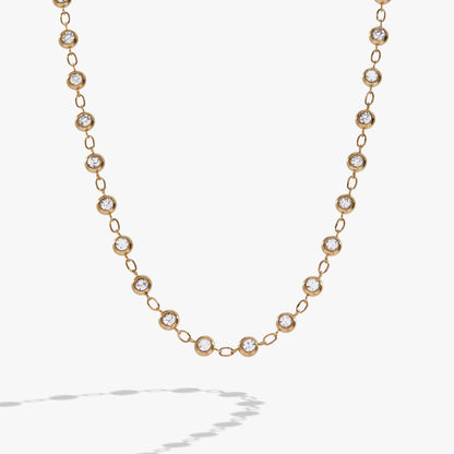 Crystal Pebble Chain Necklace