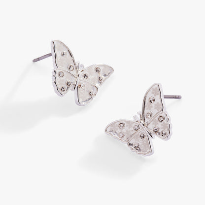 Glass Butterfly Statement Stud Earrings