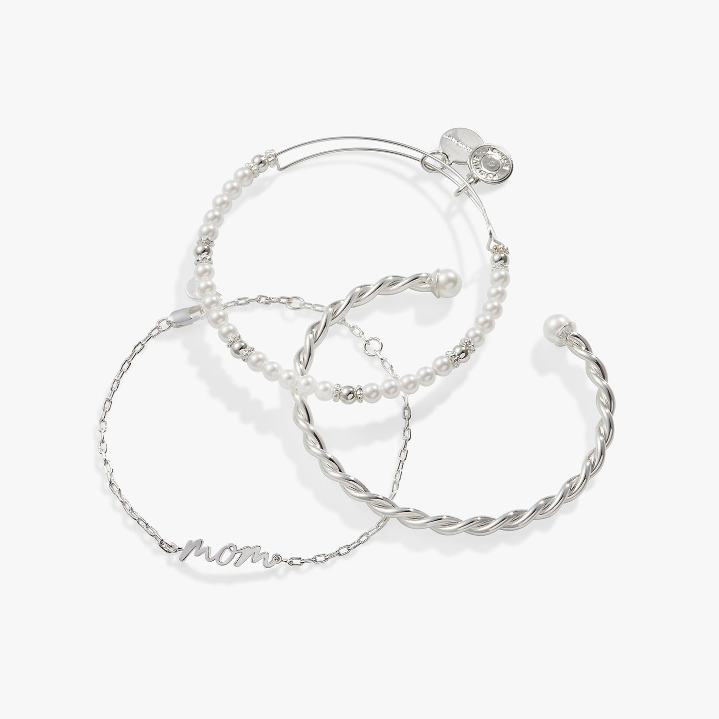 Mom Script Bracelet, Set of 3
