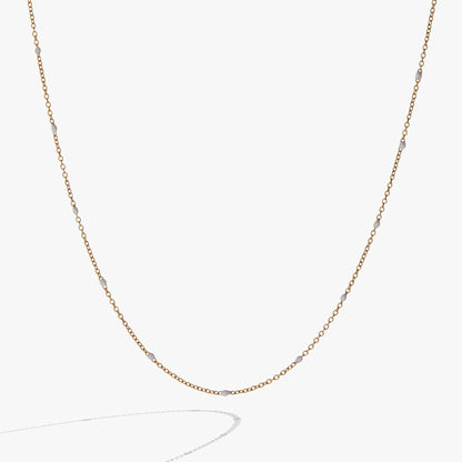 Enamel White Dot Chain Necklace